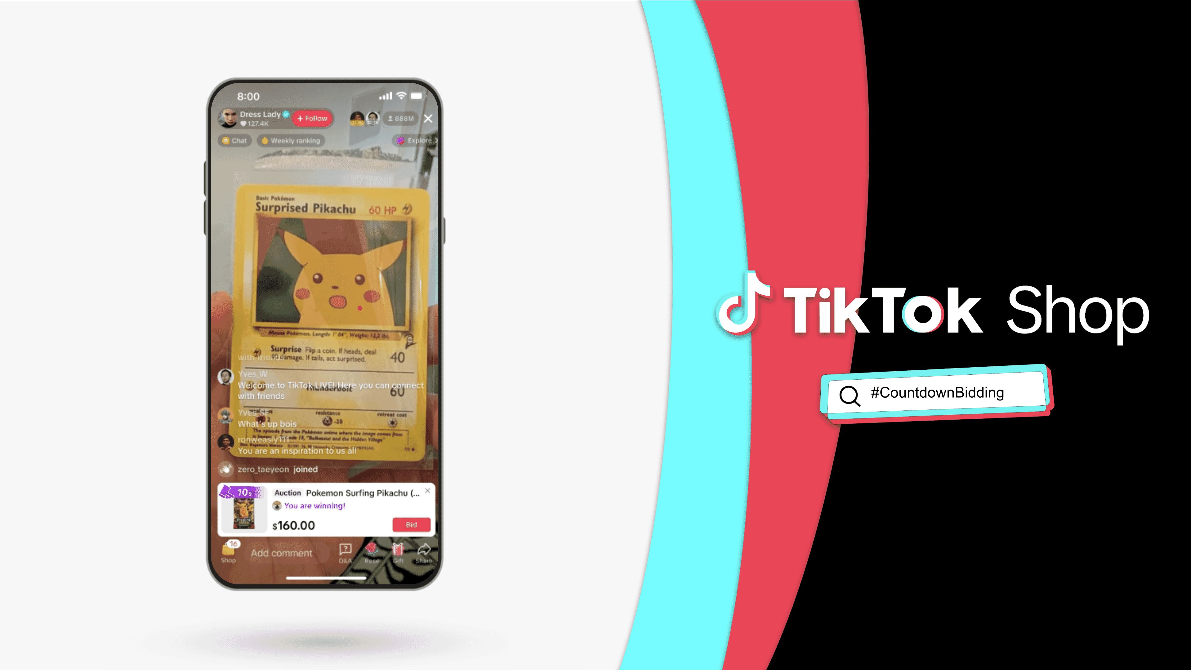 TikTok Shop Countdown Bidding, đấu giá trực tuyến, đồ sưu tầm, đồ xa xỉ, livestream bán hàng.